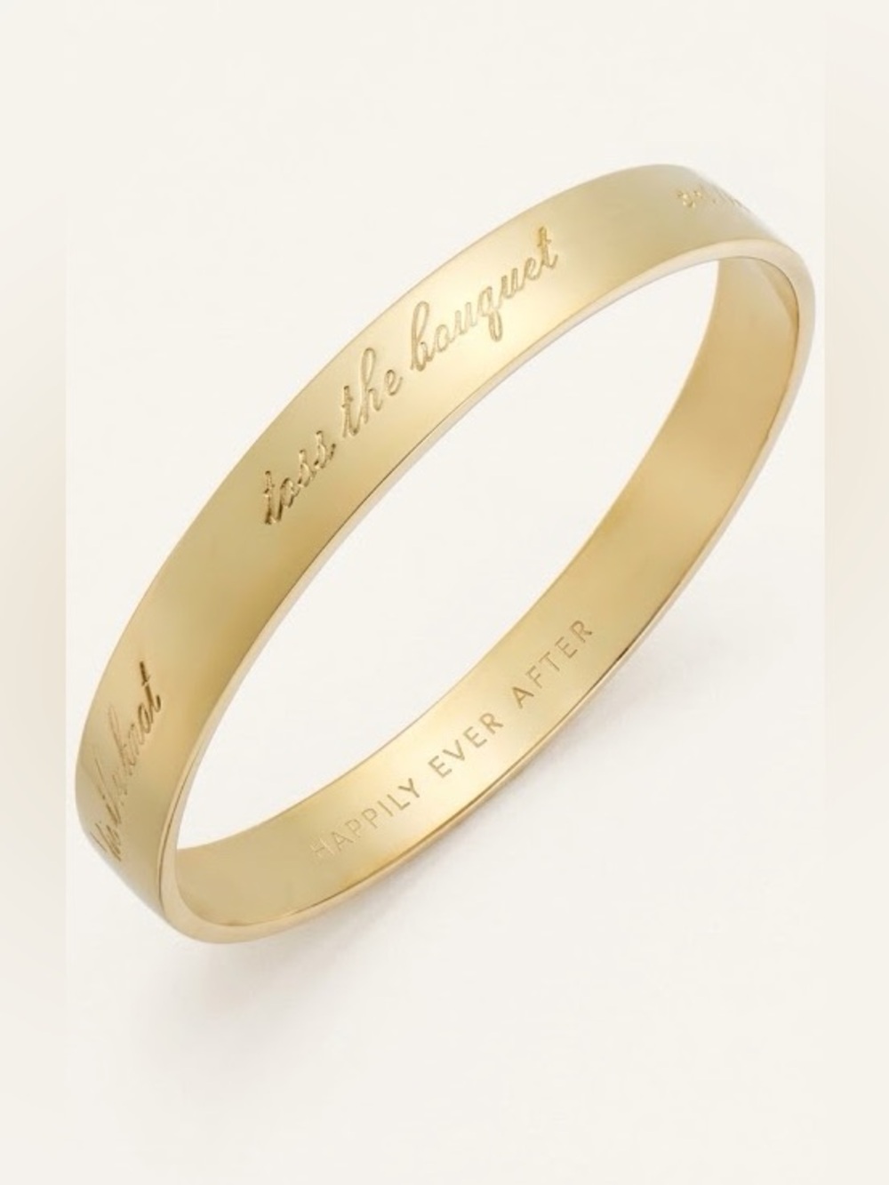 kate spade Gold Engraved Happily Ever After Idiom Bracelet NWOT